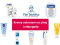 Kremy ochronne na zimę i niepogodę, w tym Mustela z formułą emulgacji, Nivea Baby, Momme, Pharmaceris Emotopic, Babydream, Mediderm i Weleda.