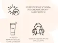 Słońce z napisem SPF symbolizuje ochronę. Wybieraj kremy z wysokim SPF, np. SPF 50. Pamiętaj o reaplikacji co 2 godziny.