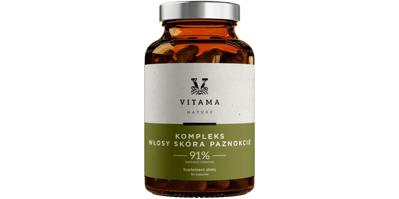 Suplement diety Vitama Nature - kompleks na włosy, skórę i paznokcie. Dowiedz się, jakie witaminy na paznokcie znajdziesz w tym produkcie.