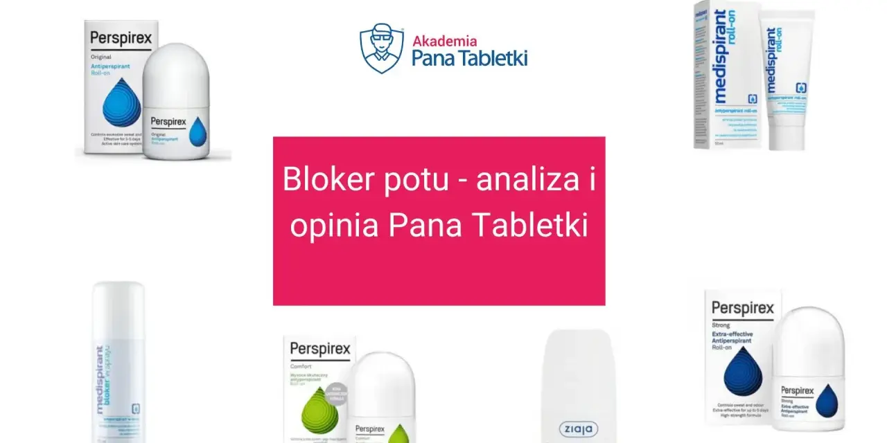Różne bloker potu: Perspirex, Medispirant i Ziaja. Analiza i opinia Pana Tabletki.