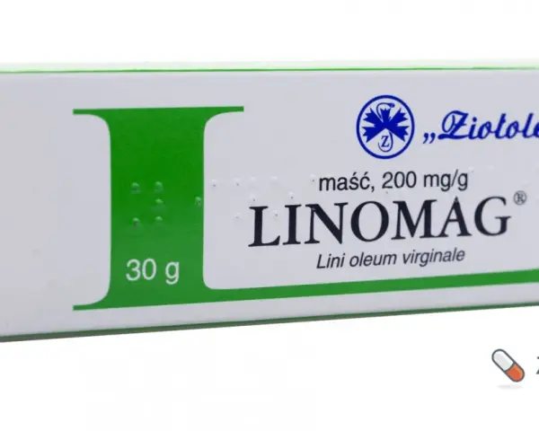 Opakowanie maści Linomag, z dużym zielonym "L". Czy wolisz linomag czerwony czy zielony?