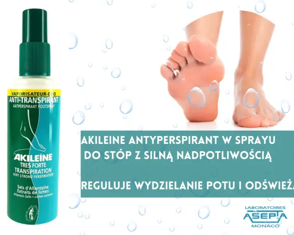 Szukasz skutecznego środka na pocenie nóg? Forum poleca Akileïne Antyperspirant w sprayu, który reguluje pot i odświeża stopy.