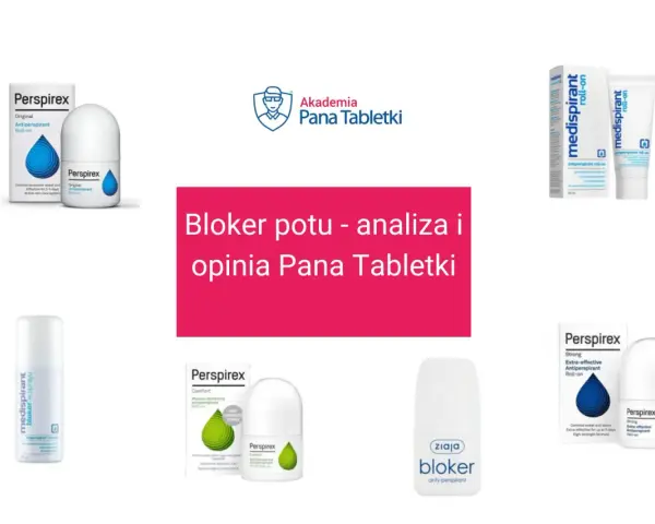 Różne bloker potu: Perspirex, Medispirant i Ziaja. Analiza i opinia Pana Tabletki.