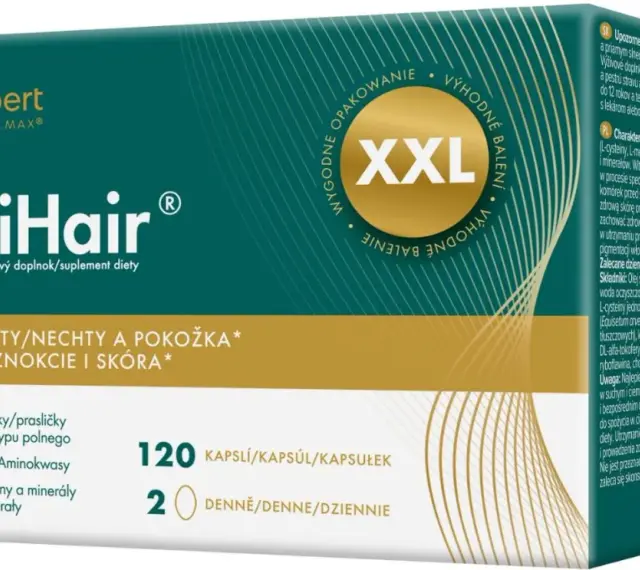 Suplement diety ReviHair w opakowaniu XXL, wspierający włosy, paznokcie i skórę.