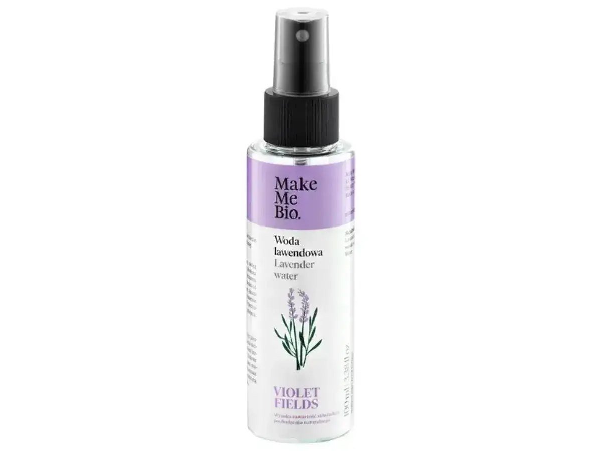Woda lawendowa Make Me Bio, idealna do pielęgnacji skóry z problemem trądziku. Delikatny spray z lawendą.